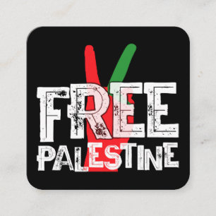 Free Palestine Palestinian Patriotic Ceasefire Tee Square Business Card