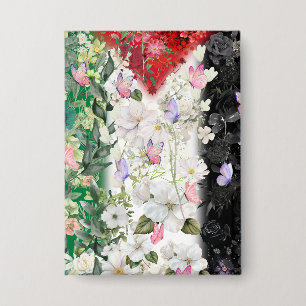 Free Palestine Pin Button In Floral Design