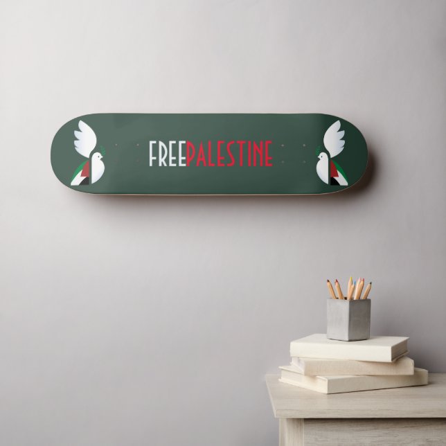 Free Palestine – Political Art Deck for Justice  Skateboard (Wall Art (Horz))