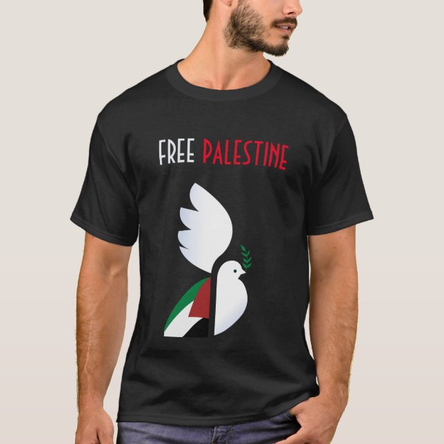 Free Palestine Protest – Solidarity Activist  T-Shirt (Front)