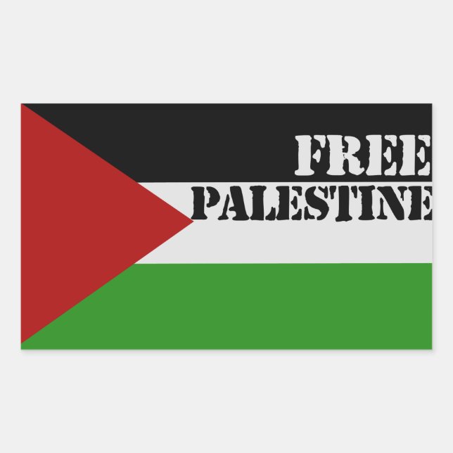 Free Palestine Rectangular Sticker (Front)