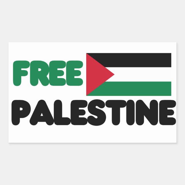 Free Palestine Rectangular Sticker (Front)