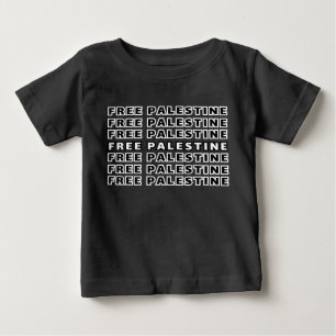 FREE PALESTINE Repeat Text typography Design  Baby T-Shirt