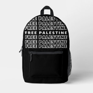 FREE PALESTINE Repeat Text typography Design Printed Backpack
