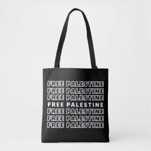 FREE PALESTINE Repeat Text typography Design  Tote Bag