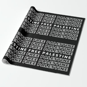 FREE PALESTINE Repeat Text typography Design  Wrapping Paper