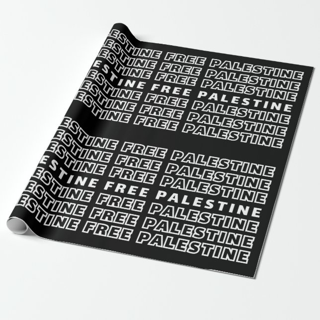 FREE PALESTINE Repeat Text typography Design  Wrapping Paper (Unrolled)