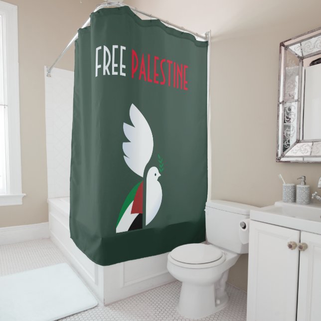 Free Palestine Shower Curtain (In Situ)