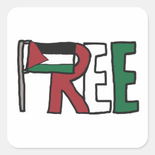 Free Palestine Square Sticker