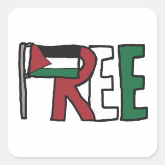 Free Palestine Square Sticker