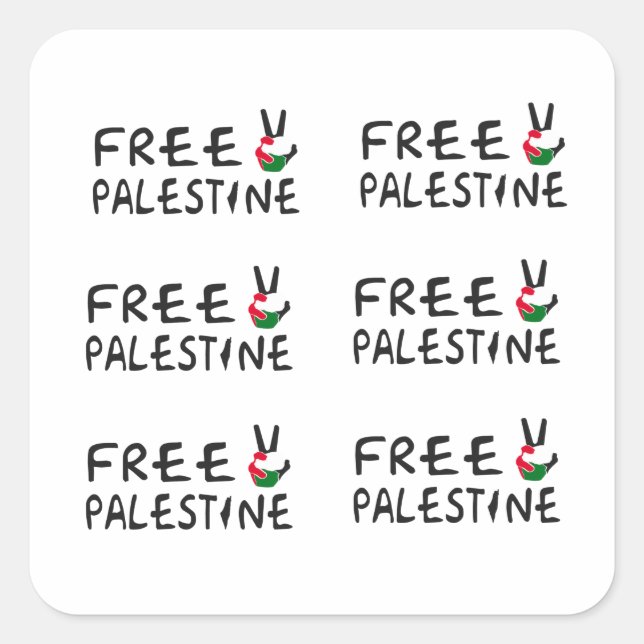 Free Palestine Square Sticker (Front)