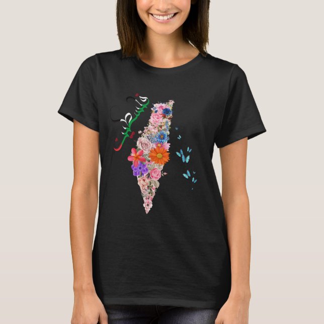 Free Palestine T-shirt - Cute Palestinian Apparel  (Front)