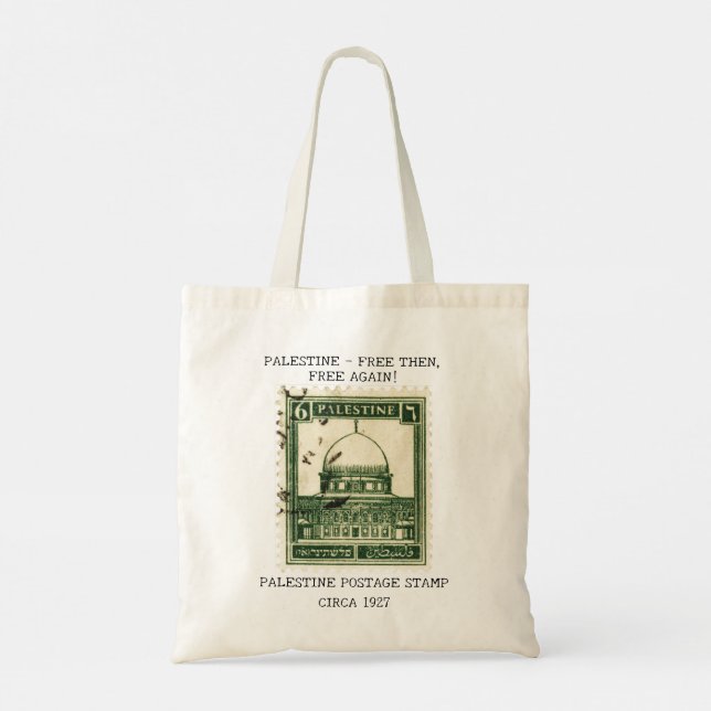 Free Palestine Tote Bag | Historic Palestine Stamp (Back)
