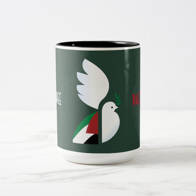 Free Palestine Two-Tone Coffee Mug – Pro-Palestine (Center)