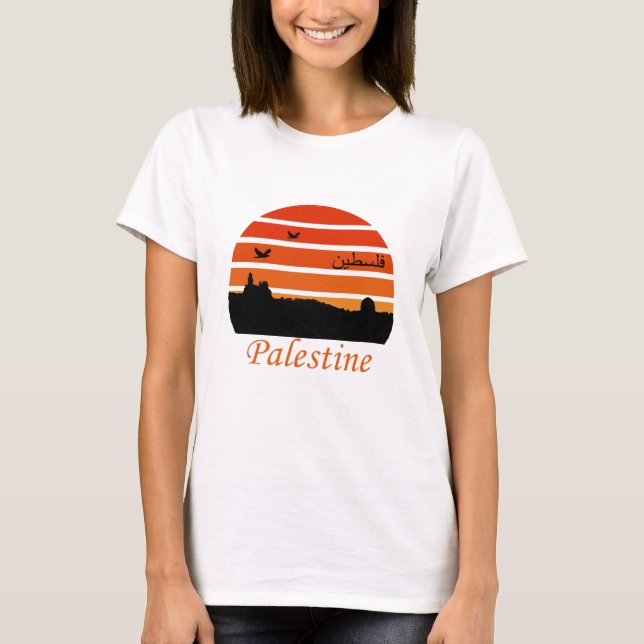 free palestine vintage sunset T-Shirt (Front)