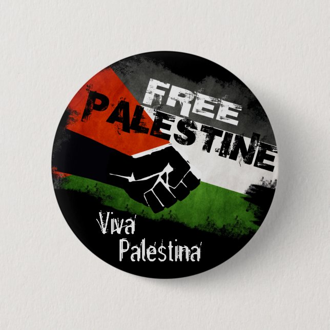 Free Palestine - Viva Palestina 6 Cm Round Badge (Front)