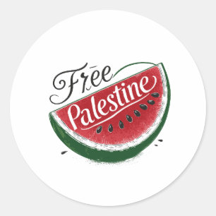 free Palestine Watermelon Classic Round Sticker