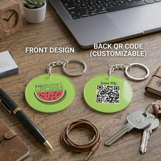 FREE PALESTINE WATERMELON Customised Qr Code Key Ring (Creator Uploaded)