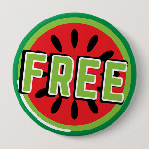 Free Palestine watermelon- Freedom for Palestinian 10 Cm Round Badge