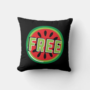 Free Palestine watermelon- Freedom for Palestinian Cushion