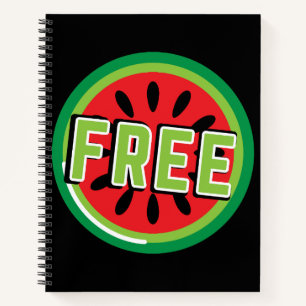 Free Palestine watermelon- Freedom for Palestinian Notebook