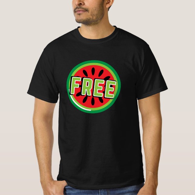 Free Palestine watermelon- Freedom for Palestinian T-Shirt (Front)