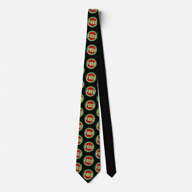 Free Palestine watermelon- Freedom for Palestinian Tie (Front)