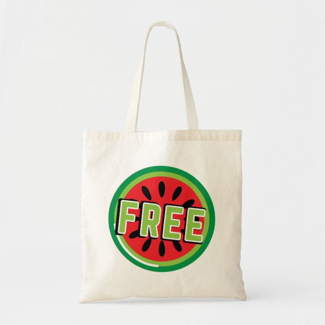 Free Palestine watermelon- Freedom for Palestinian Tote Bag (Front)