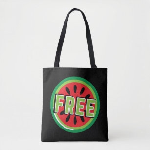 Free Palestine watermelon- Freedom for Palestinian Tote Bag