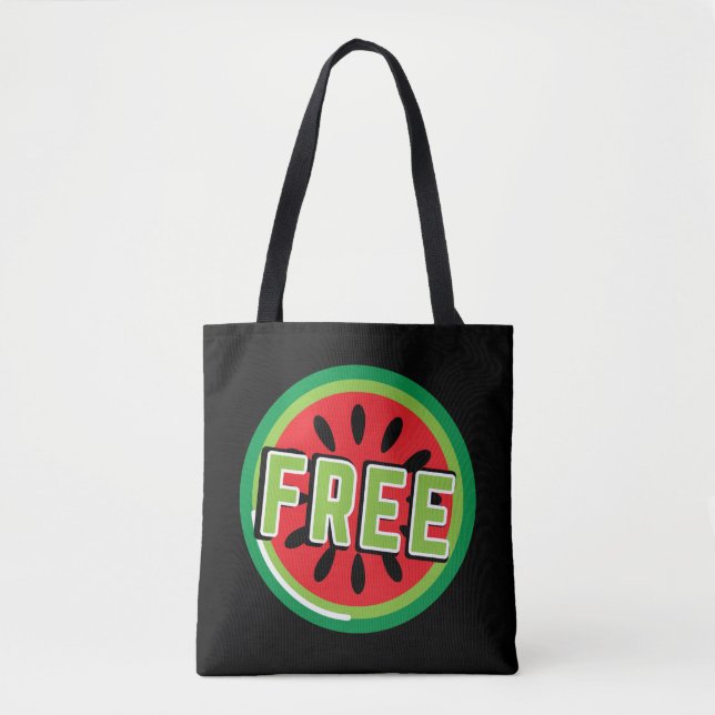 Free Palestine watermelon- Freedom for Palestinian Tote Bag (Front)