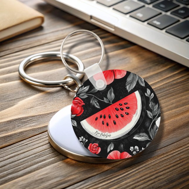 Free Palestine Watermelon Key Ring (Free Palestine Watermelon Key Chain)