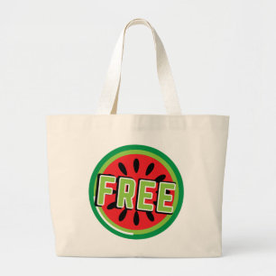 Free Palestine watermelon Large Tote Bag