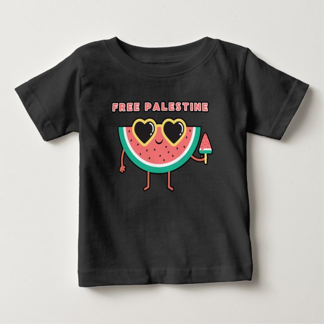 free palestine Watermelon Palestine cute colourful Baby T-Shirt (Front)