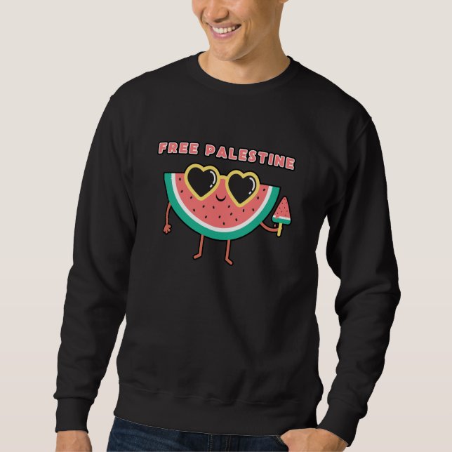 free palestine Watermelon Palestine cute colourful Sweatshirt (Front)