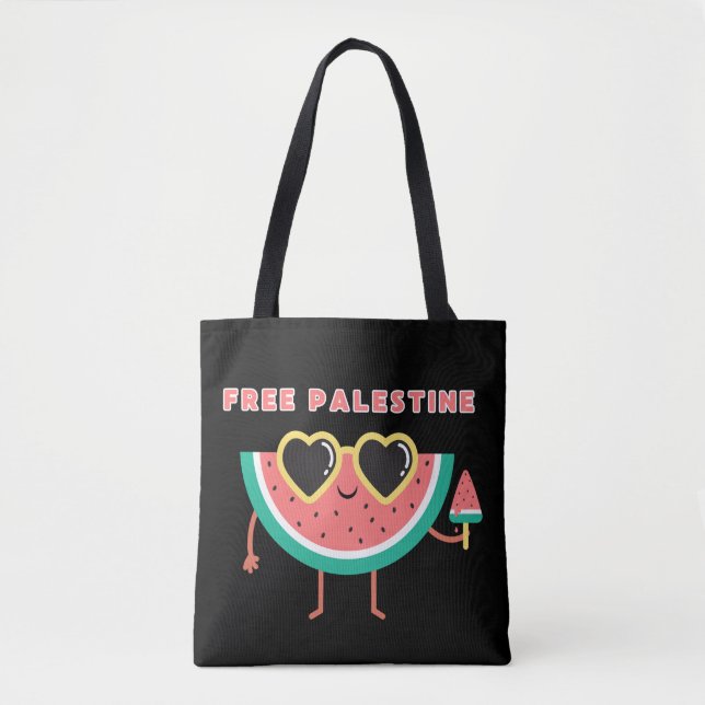 free palestine Watermelon Palestine cute colourful Tote Bag (Front)