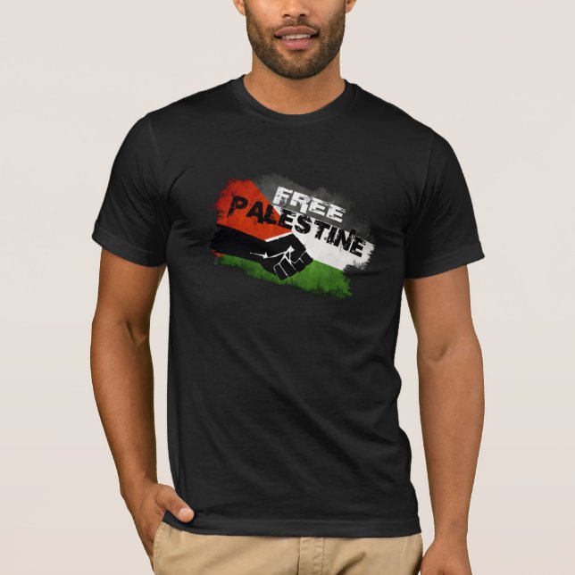 Free Palestine - We Exist (rear print) T-Shirt (Front)