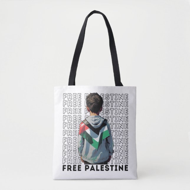 FREE PALESTINE white Tote Bag (Front)