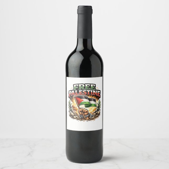 Free Palestine Wine Label (Front)