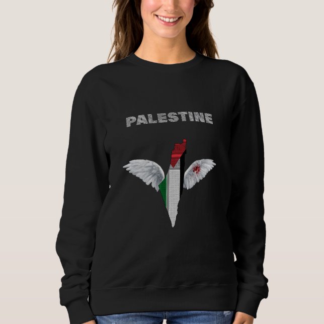 Free Palestine Women Sweatshirt| Palestinian Flag  Sweatshirt (Front)