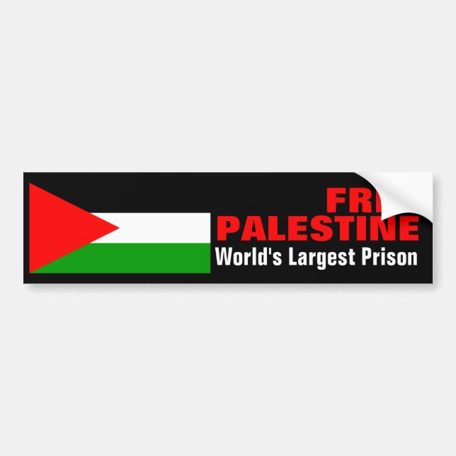 FREE PALESTINE WORLD'S LARGEST PRISON bumperstikr Bumper Sticker (Front)