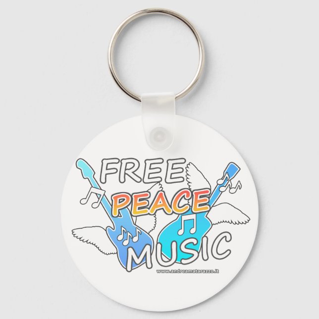 Free Peace Music    Key Ring (Front)