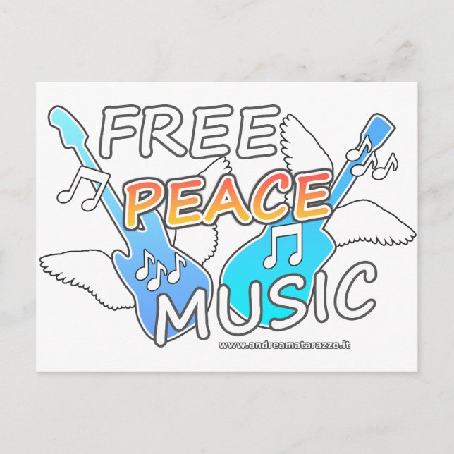 Free Peace Music Postcard (Front)