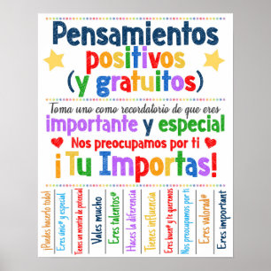 Free Positive Thoughts Spanish Poster
