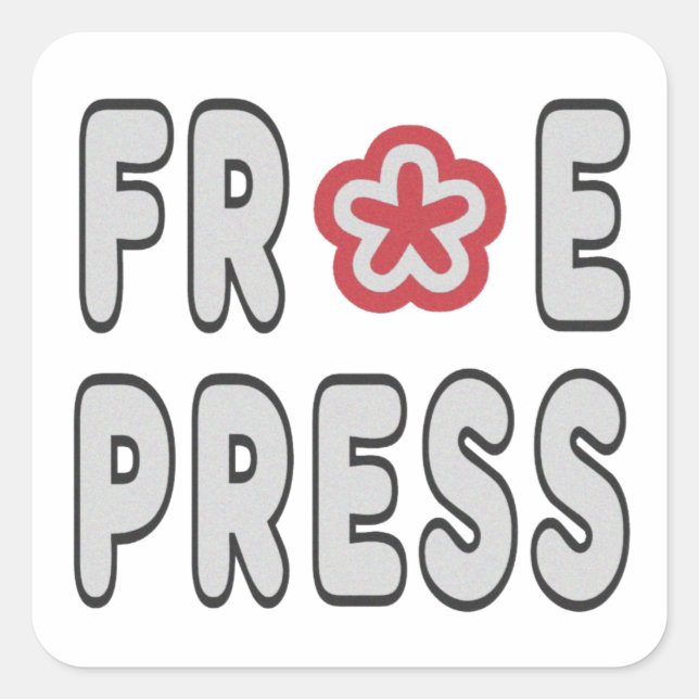Free Press Square Sticker (Front)