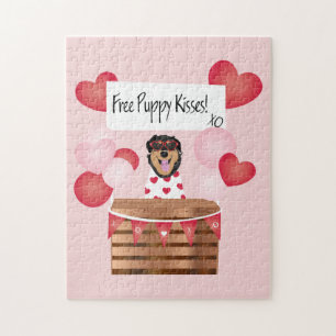 Free Puppy Kisses Valentine Dog Jigsaw Puzzle