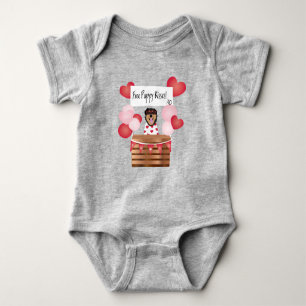 Free Puppy Kisses Valentine Dog Red Baby Bodysuit