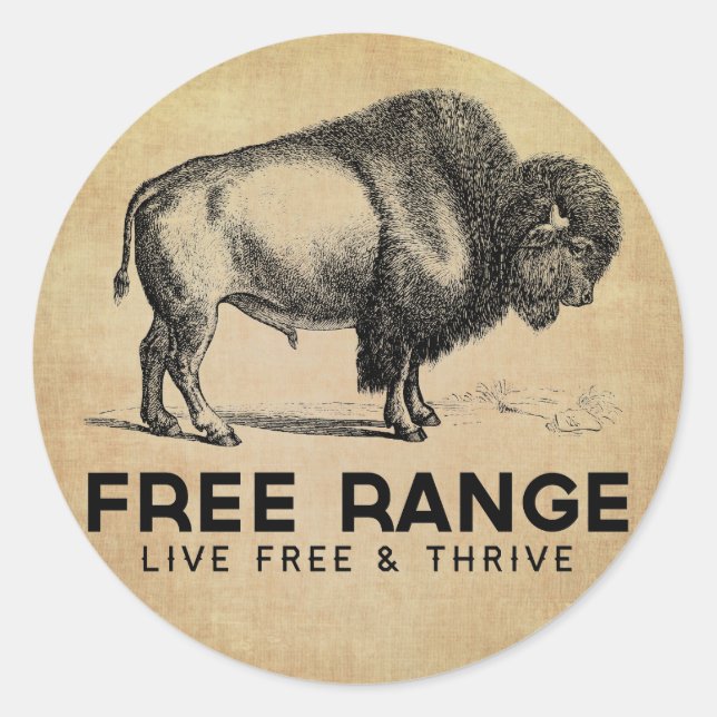 Free Range Classic Round Sticker (Front)
