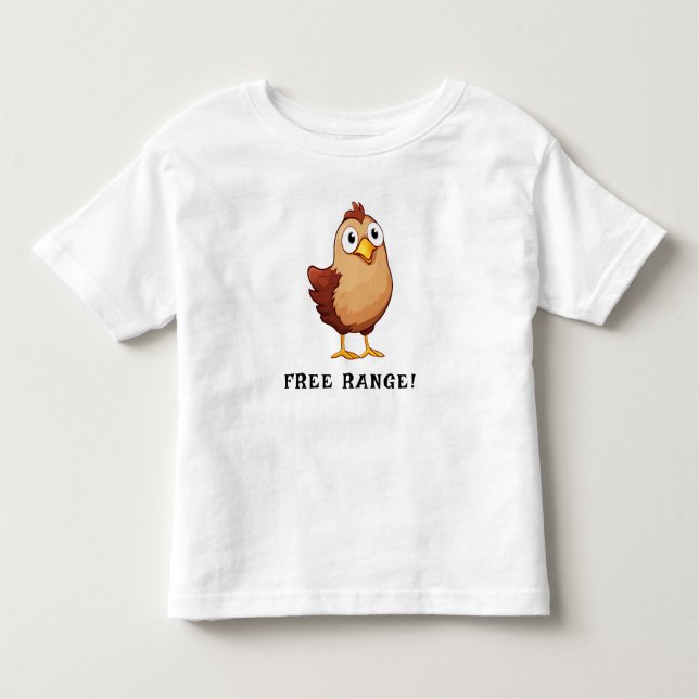 Free Range Cute Adorable Brown Chicken Toddler T-Shirt (Front)