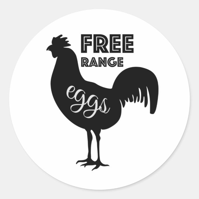 Free Range Eggs Classic Round Sticker (Front)