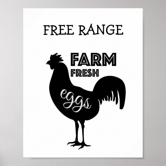 Free Range Farm Fresh Eggs Poster (Front)